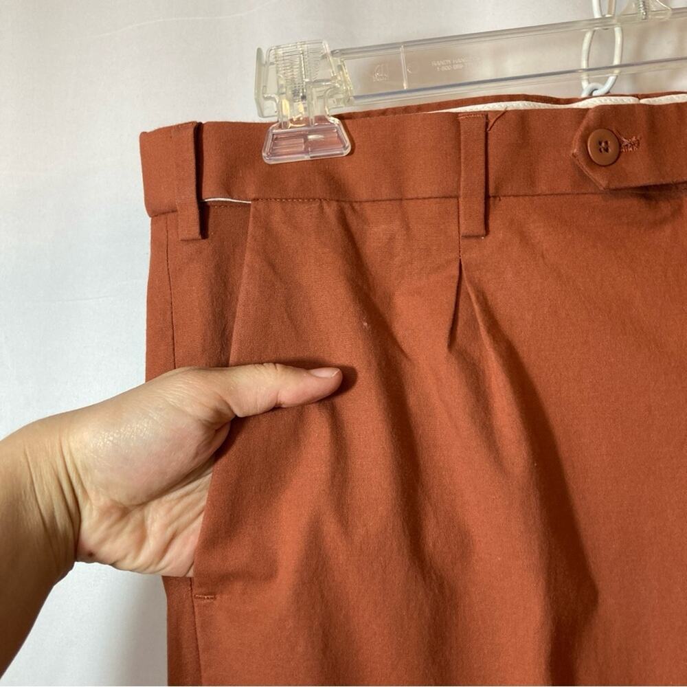 Express Extra Slim Rust Red Khaki Straight Tapered Leg Chino Pants - Picture 5 of 9